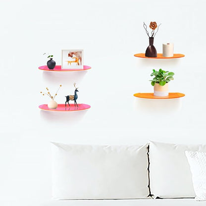 SetGame 2-Pack Acrylic Small Wall Shelves Wall Decor Wall Mounted, 12" Floating Wall Ledge Shelf, Acrylic Shelves for for Action Figures Display, Room Décor, Space Saving, Items Organizer,Pink