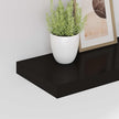 Black Honeycomb MDF Floating Wall Shelf Set of 4 with Metal Mounting, Modern Minimalist Design for Living Room Bedroom, Strong Load Capacity, Easy Installation Hidden