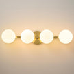 Bathroom Vanity Mirror Light Fixtures: 4 Lights Bath Wall Sconce Lighting - Brass Gold Vanity Lights with Milk Glass Shade - Modern Minimalist Makeup Light Fixture Above Mirror for Hallway E26 Base