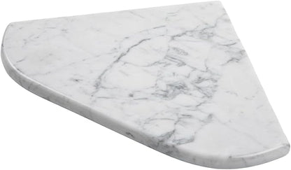 Marble Corner Shower Shelf, 8 Inch Carrara White Marble Corner Shelf for Bathroom Shower Decor, Wall Mounted, Polished, 1 Pc