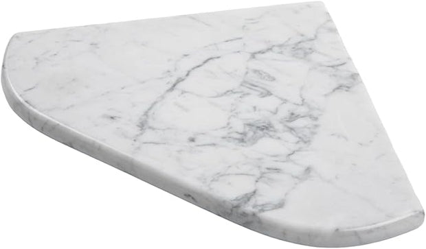 Marble Corner Shower Shelf, 8 Inch Carrara White Marble Corner Shelf for Bathroom Shower Decor, Wall Mounted, Polished, 1 Pc