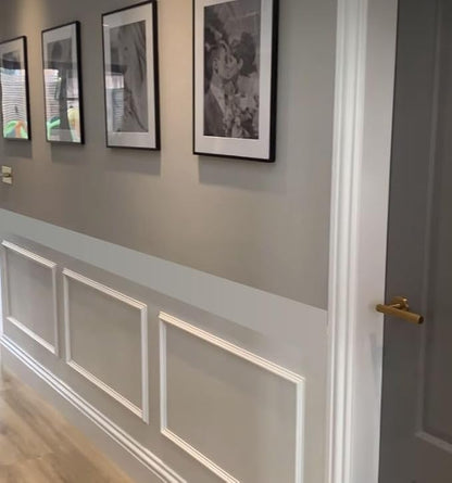 Premade Wall Molding Kit, Ready to Assemble Wainscoting Panels, Installed with Glue, Pre-Cut Molding Trim for Interrior Wall, DIY, (4 Frames, NOT Peel and Stick)