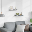 Gray MDF Floating Frame Ledge Shelf Set of 2, Modern U-Shaped Wall Mounted Shelves for Displaying Photos Artwork Decor
