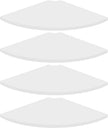 Homode Corner Floating Shelves, Set of 4 Round Corner Shelf Wall Mount with Cord Hole, 12 Inch Wood Curved Hanging Shelf for Cable Box, Speaker, TV Cords, Books, Plants, White