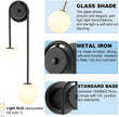 Black Wall Sconce Mid Century Black Wall Lamp Modern U-Shape Linear Wall Light with White Milk Glass Shade Wall Lamp for Bedside Dining Room Bathroom,G9 Bulb