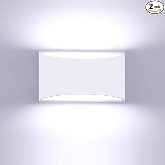 Lightess Indoor LED Wall Lamp 12W Dimmable Up Down Wall Light for Living Room Bedroom Hallway Staircase Cool White
