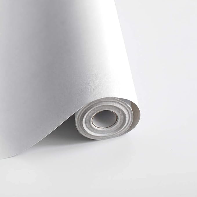 Safiyya 393" x17.7" Peel and Stick Wallpaper White Contact Paper Waterpoof Self-Adhesive Wallpaper Decorative Wall Paper Vinyl Roll for Kitchen Furniture