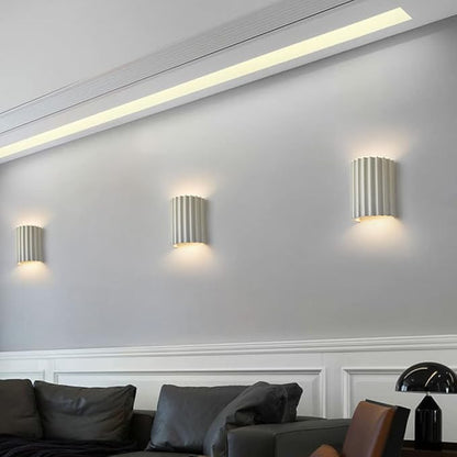Contemporary Mini Wall Light Minimalist Half-Cylinder Desgin White Wall Mounted Lamp Resin Plaster Wall Sconce for Living Room Bed Room Stairway Hallway