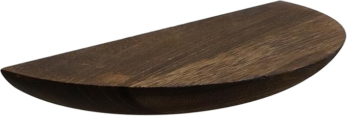 2 Pack Floating Shelves,Half Round Wood Wall Mounted Shelves for Bedroom Living Room Bathroom Kitchen Office and Plants Wall Decor,Brown