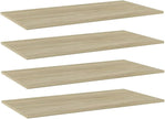 Set of 4 Wall Mounted Floating Shelves, 39.4 Inch Sonoma Oak Engineered Wood Shelving for Living Room, Bedroom and Office Storage, Rectangular Display Boards