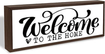 Welcome Home Decor, Rustic Framed Home Sign, Modern Farmhouse Wall Decoration, Living Room Decors, Front Door Signs for Porch Entryway Decor, Shelf Table Decors, Solid Wood Frame