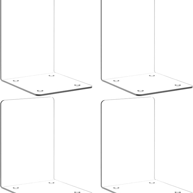 VFINE Bookends 4 Pieces, Acrylic Book End Clear Bookends for Shelves Decorative Bookend Non-Skid Book Ends Book Holders Book Organizer for Home Office School Supplies