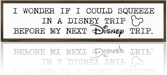Funny Wood Signs, Rustic Farmhouse Wall Decor, Tabletop Decor, Decorative Wooden Box Sign, Wall Decoration Sign for Home Office Indoor Outdoor Yard, Disney Lover Gift