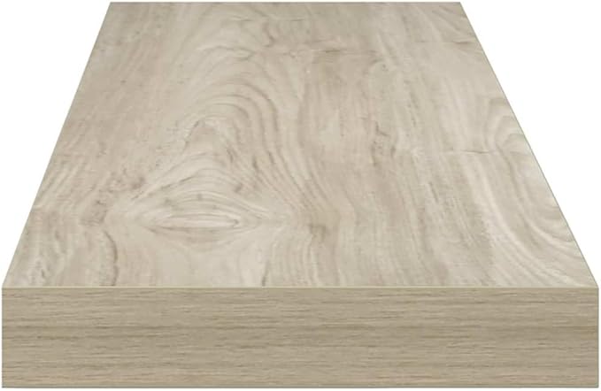Oak Honeycomb Floating Wall Shelf, Large MDF Wall Mounting Shelf for Living Room Bedroom Office, 31.5x9.3 Inches, Modern Minimalist Storage Display Unit with Easy