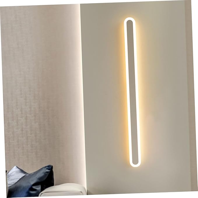 Uonlytech Chic Minimalist LED Wall Light White Frame Warm Glow Elegant Bedroom Night Lamp for Living Room Stairway Hallway Decoration Easy to Install Indoor Aisle Lighting Fixture