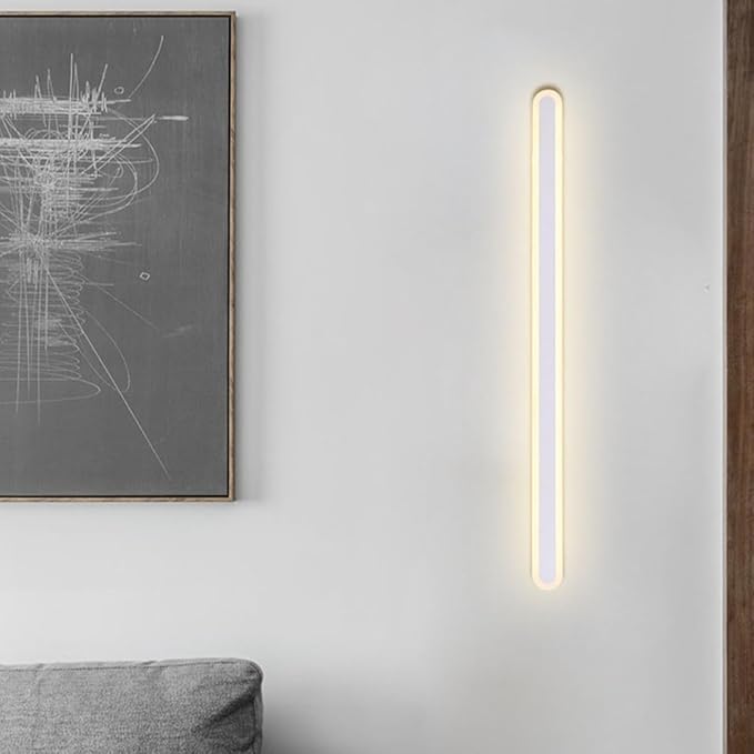 Minimalist LED Wall Lamp Warm Light Bedroom Backdrop Sconce for Living Stairway Corridor Energy-Saving Modern Wall Light Fixture Easy Installation