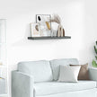 Gray Lacquered MDF Frame Ledge Shelf Set of 2, 31.5 Inch Long Wall Mounted Shelves for Picture Frames and Decor, Modern Narrow Display Shelving, Easy Installation and Space