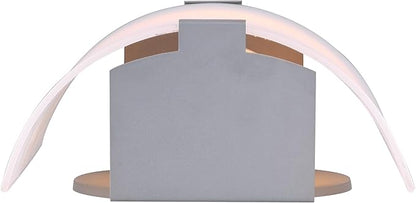 Canarm 1-Light Wall Sconce, Frosted Glass Shade with Gray Accents, Low-Profile Transitional Wall Lighting for Bedroom, Hallway or Living Room