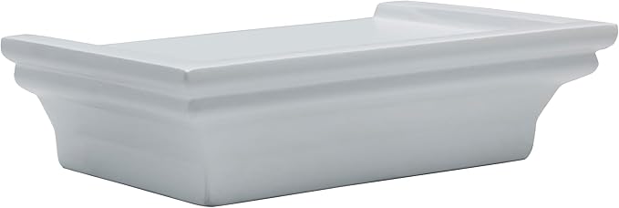 MELANNCO Floating Wall Shelves Set of 4, White Wood Display Shelves for Wall, Includes 6, 12, 20 and 24 Inch Sizes with Raised Edges and Mounting Hardware for Room Decor, Home Decor