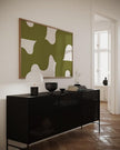 Nationcog Mid-Century Olive Green Beige Minimalist Art, Modern Wall Decor, Trendy Light Tones Easter Gift Home Accent Design (Unframed) (20x30)