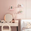Small Floating Shelf, 6X6 Inches Farmhouse Wall Shelves for Living Room, Bedroom, Picture Frames, Plants, Kitchen, Set of 3 (Pink and White)