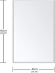 Frameless Bathroom Mirror for Wall, Rectangle Beveled Edge Mirror for Over Sink, Tempered Glass, Shatterproof, Hangs Horizontally or Vertically for Living Room, Entryway, Restroom, 24