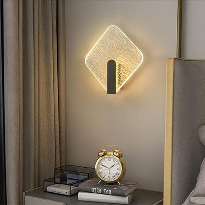 Acrylic Wall Lamp Modern Bedroom Bedside Lamp Minimalist Corridor Aisle Stair Light Study Living Room Background Wall Sconces Indoor Decoration (Diamond)