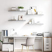Concrete Grey Honeycomb MDF Floating Wall Shelf Set of 4 with Metal Frame for Living Room Office Storage Display
