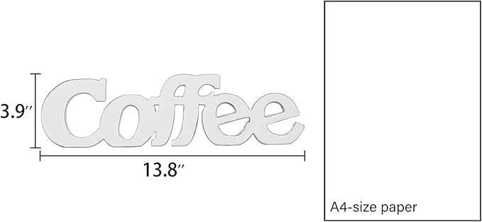 Rustic Distressed White Coffee Sign for Tabletop for 14