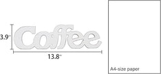 Rustic Distressed White Coffee Sign for Tabletop for 14