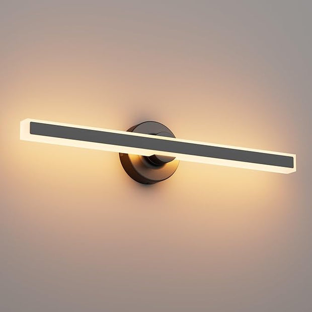 Modern Black Vanity Light, 23.62 inch 5 Colors Wall Sconce Dimmable, LED Bathroom Light Fixtures for Mirror