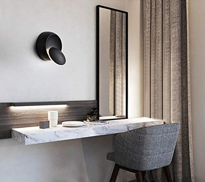 Chrasy Modern Wall Sconce 5W LED Wall Light Lighting Direction Adjustable 3000k Warm White Indoor Hardwired Wall Lamp for Bedside Kitchen Hallway Staircase Aisle (Black)