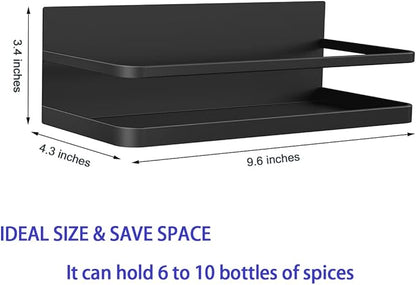 Magnetic Spice Rack Organizer Single Tier Refrigerator Spice Storage Shelf, kitchen organization, Easy to Install the Side of Refrigerator Can Hold spices,Jar of Olive Oil, Pepper, Small Things