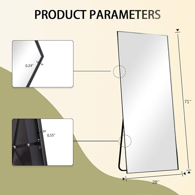 BEAUTYPEAK Full Length Mirror, 71