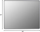 LOAAO 40X32 Inch Brushed Nickel Bathroom Mirror, Rounded Rectangle Silver Metal Frame Mirror, Brushed Nickel, Anti-Rust, Shatter Proof, Hangs Horizontally or Vertically