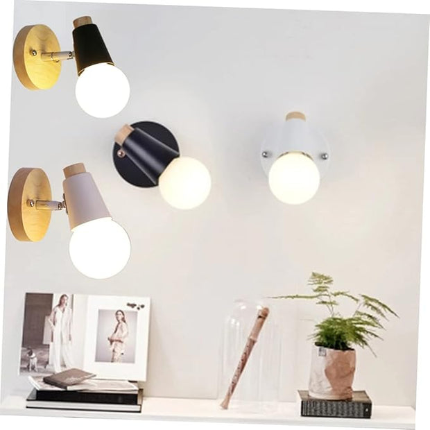 Minimalist Black Solid Wood Wall Lamp Wall Sconce Decorative Lighting for Bedroom Living Room Staircase Space Saving Mounted Fixture Without Bulb Nordic Modern Art Decor