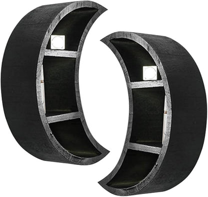 Saycker 2 Pcs Moon Shelves, Wooden Crescents Moon Shelf for Crystal Display, Wall Mounted Moon Shelf Wall Decor, Crystal Display Shelf Floating Shelves, Moon Decor for Living Room(Black)