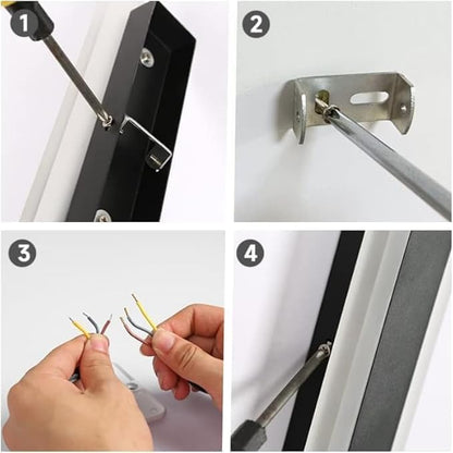 Hardwired Modern 32" LED Wall Sconce Light, Thin Slim 2" Wide, Matte Black Aluminum Fixture, Warm/Neutral/Cool White, Mounted Lamp for Bedroom, Living Room, Hallway – Electrical Installation Required
