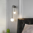 Black Wall Sconce Mid Century Black Wall Lamp Modern U-Shape Linear Wall Light with White Milk Glass Shade Wall Lamp for Bedside Dining Room Bathroom,G9 Bulb