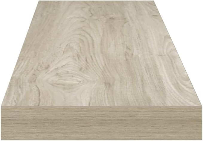 Oak Honeycomb MDF Floating Wall Shelf with Metal Standard Mounting, 35.4 Inch Long Modern Storage for Books and Decor, Easy Installation and Maintenance, Versatile Indoor