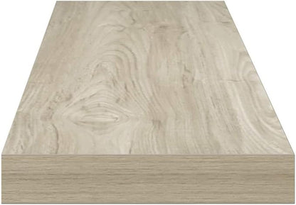 Oak Honeycomb MDF Floating Wall Shelf with Metal Standard Mounting, 35.4 Inch Long Modern Storage for Books and Decor, Easy Installation and Maintenance, Versatile Indoor
