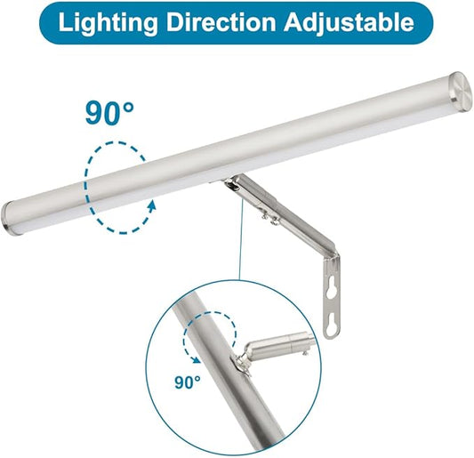 LED Picture Lights for Paintings Plug in, 14 inch 4W Adjustable Art Light Gallery Wall Light for Display Art Work, Brushed Nickel Finish, CRI90+, 3000K Warm White, ETL Listed