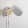 Wall Sconce Plug in,White Wall Lights for Bedroom,Modern Wood Sconces Light with 180°Rotation Metal Shade,e26 Wall Lamp with Switch for Living Room,Nightstand,Dining Room,Hallway,Corner,Stairway
