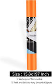 Livelynine Burnt Orange Wallpaper Stick and Peel 15.8X197 Light Orange Contact Paper for Cabinets Self Adhesive Kids Room Wallpaper for Girls Bedroom Matte Kitchen Cabinet Vinyl Wrap Desk Cover Locker