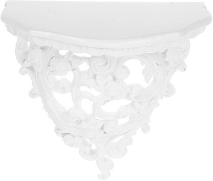 Alipis Retro Carved Wall Decoration Floating Shelf 8.07X7.48X4.05In Resin Wall-Mounted Organizer Rack for Bathroom Bedroom Kitchen Storage and Display