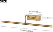 Wireless Picture Lights for Wall Rechargeable, Battery Operated Art Light for Paintings, 3CCT Dimmable 24inch Brass Finish with Remote, 10000mAh Rotatable Gallery Light for Pictures Display