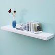 WELLAND 48 inch White Mission Floating Shelves for Wall, Bathroom and Bedroom, Modern Display and Book Shelves, Kitchen