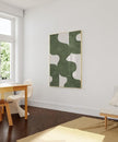 Nationcog Green Mid Century Wall Art, Minimalist Abstract Poster with Beige Tones, Retro Organic Shape Print, Modern Neutral Home Decor for Living Room or Entryway (Unframed) (27x40)