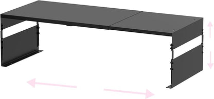 Adjustable Metal Bedside Shelf – Stackable Shelf for Bedroom, Living Room, Office, Space-Saving Storage Organizer, Easy Assembly，Sleek Matches Any Decor(1PACK/Black)