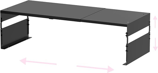 Adjustable Metal Bedside Shelf – Stackable Shelf for Bedroom, Living Room, Office, Space-Saving Storage Organizer, Easy Assembly，Sleek Matches Any Decor(1PACK/Black)